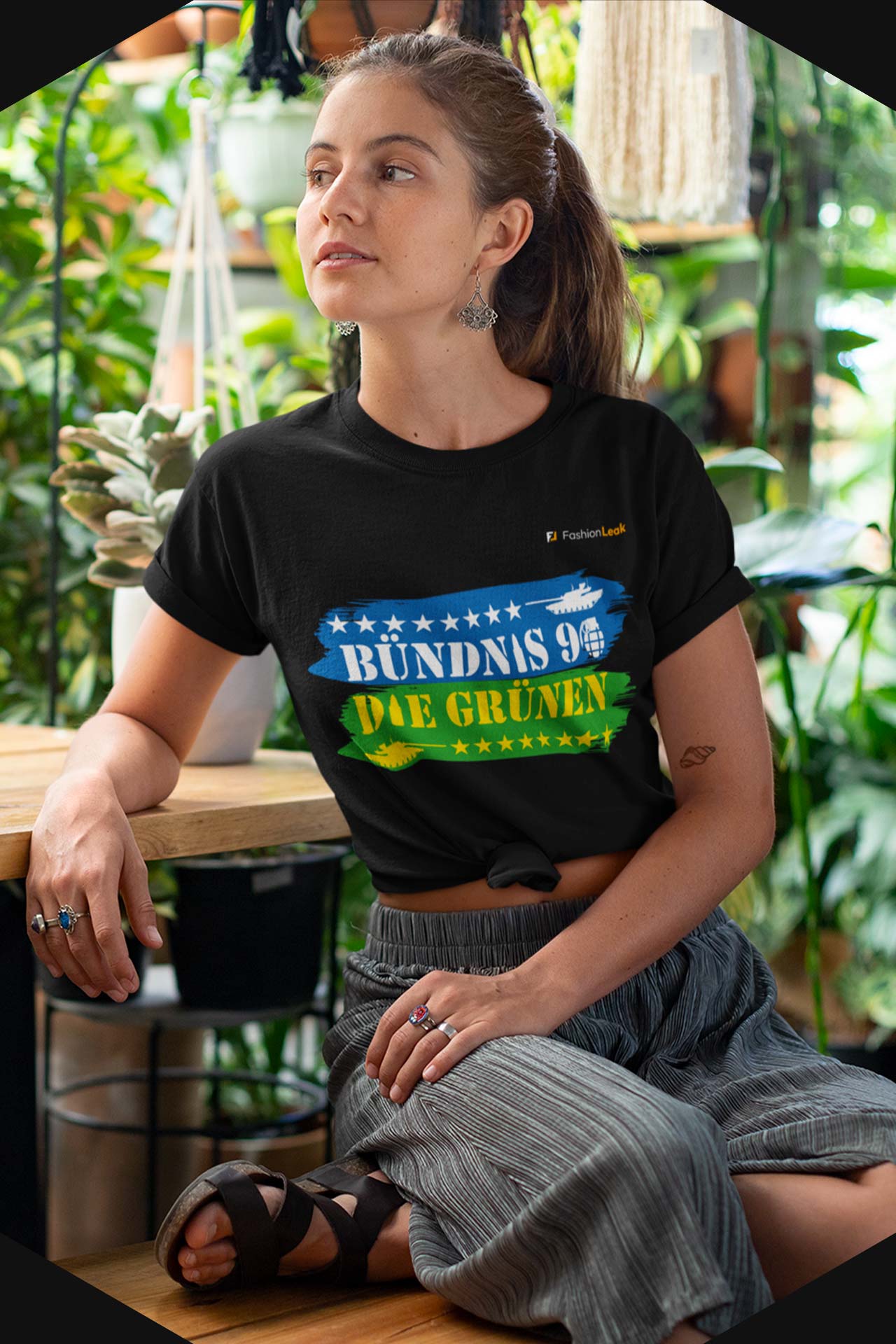 DamenLeak T-Shirt (Normalfit) - Green War